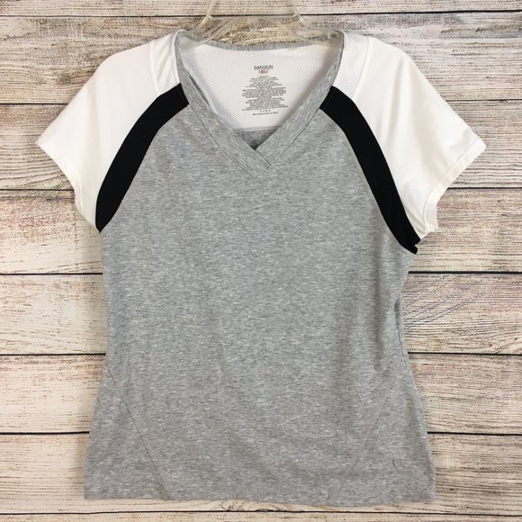 2 Gray T-Shirts Time And Tru, Danskin V-Neck Women's Large - Picture 3 of 11